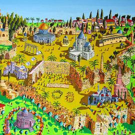 Jerusalem Painting Art, Raphael Perez  Israeli Painter 