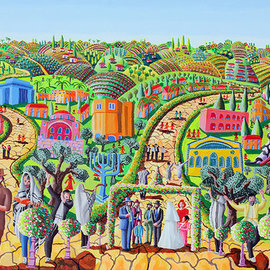 Jewish Art Painting Artwork, Raphael Perez  Israeli Painter 