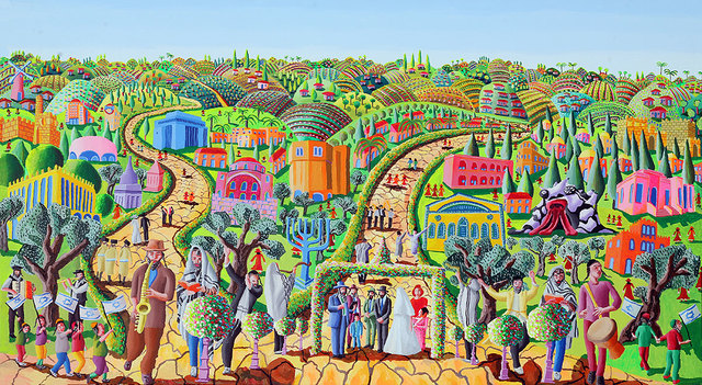 Raphael Perez  Israeli Painter   'Jewish Art Painting Artwork', created in 2019, Original Photography Color.