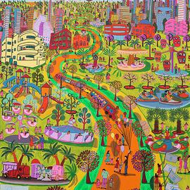 Raphael Perez: 'luna park naive painting by israeli artist raphael', 2017 Acrylic Painting, Landscape. Artist Description: luna park naive painting naife artist painter raphael perezRaphael Perez is an Israeli artist known for his naive style paintings of Tel Aviv city.  His work captures the essence of the city and its urban landscape, highlighting its iconic buildings and sites.  PerezaEURtms paintings create an ...