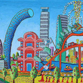 Raphael Perez: 'naife artist folk painter raphael perez life story', 2016 Acrylic Painting, Landscape. Artist Description: A full interview with the Israeli painter Raphael Perez Hebrew name Rafi Peretz about the ideas behind the naive painting, resume, personal biography and curriculum vitaeQuestion Raphael Perez Tell us about your work process as a naive painterAnswer I choose the most iconic and famous buildings ...