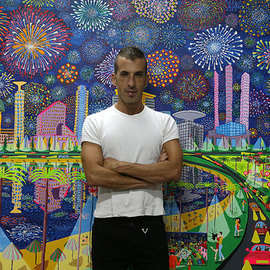 Raphael Perez: 'naife painter naif artist naive painters artists ', 2017 Acrylic Painting, Landscape. Artist Description: A full interview with the Israeli painter Raphael Perez Hebrew name Rafi Peretz about the ideas behind the naive painting, resume, personal biography and curriculum vitaeQuestion Raphael Perez Tell us about your work process as a naive painterAnswer I choose the most iconic and famous buildings ...