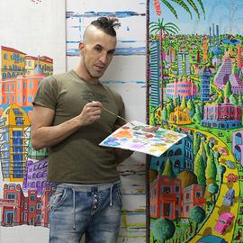 naive artist studio israeli naife painter   By Raphael Perez