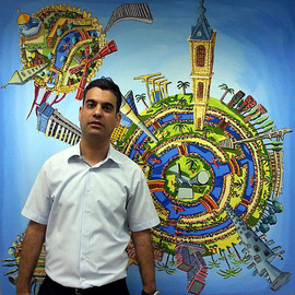 Raphael Perez  Israeli Painter : 'naive urban painter', 2018 Acrylic Painting, Landscape. Artist Description: naive urban painter  cityscape paintings landscape artist folk artworks painters artists ...
