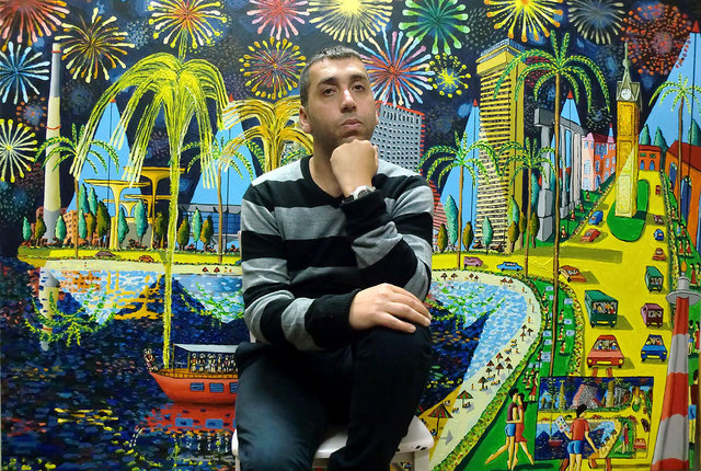Artist Raphael Perez  Israeli Painter . 'Primitive Artist Folk Painter Naive Aritsts Naife Pianters ' Artwork Image, Created in 2016, Original Photography Color. #art #artist