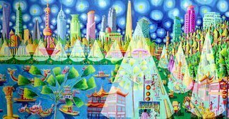 Raphael Perez: 'shanghai china painting raphael perez interview ', 2022 Acrylic Painting, Landscape. Raphael Perez is an Israeli painter who specializes in naive paintings.  He created a series of works for the Biennale at Jinji Lake Suzhou China.  Raphael painted four huge paintings of 2 and a half meters.  The most famous painting is aEURoeBonsai GardensaEUR where he depicted the famous canals of ...