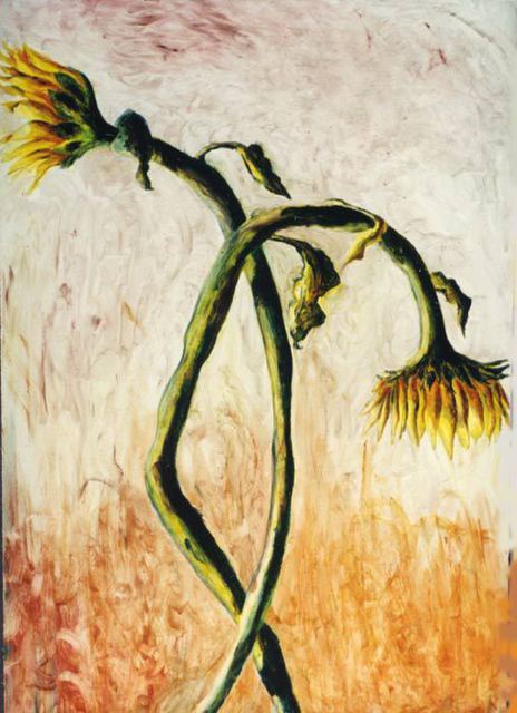 Artist Raphael Perez  Israeli Painter . 'Sunflowers Plainting Still Life Of Sun Flowers Art Painter Raphael Perez ' Artwork Image, Created in 2016, Original Photography Color. #art #artist