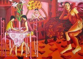 Raphael Perez  Israeli Painter : 'the red room', 2019 Acrylic Painting, People. the red room raphael perez after henri matisse erotic male nude paintings ...
