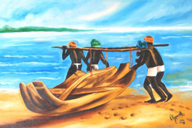 Artist Ragunath Venkatraman. 'A Float On The Ocean ' Artwork Image, Created in 2008, Original Painting Oil. #art #artist