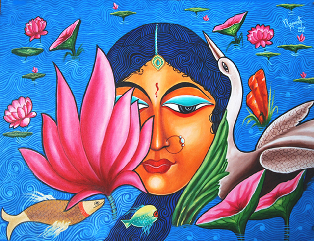 Artist Ragunath Venkatraman. 'LOVE IN HEAVEN' Artwork Image, Created in 2012, Original Painting Oil. #art #artist