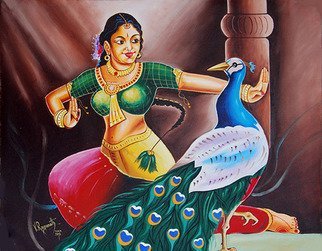 Ragunath Venkatraman: 'rhythms of tradition', 2016 Oil Painting, Dance. RHYTHMS OF TRADITIONAll Indian classical dances are to varying degrees rooted in the Natyashastra and therefore share common features: for example, the mudras  hand positions , some body positions, and the inclusion of dramatic or expressive acting or abhinaya. Indian classical music provides accompaniment and dancers of nearly all the ...