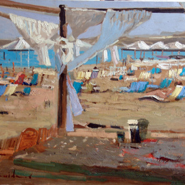Raida Must: 'raidamust', 2008 Oil Painting, Beach. 