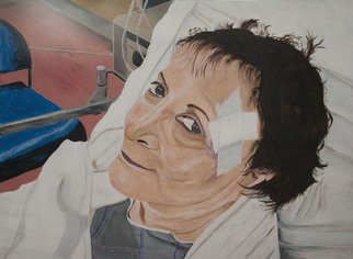 Isaac Levenbrown: 'Pedestrian vs Auto', 2012 Acrylic Painting, People.  recovery, hospital, man, auto, suffering ...
