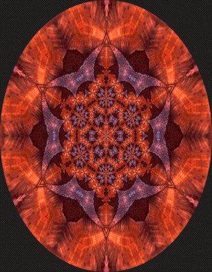Rainbow Smith: 'kaleidoscope red', 2019 Digital Painting, Mandala.  illusion graphicart digitalart...