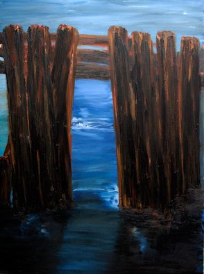 Charles Rajkovic: 'Shelter Island North Point 1', 2010 Oil Painting, Abstract Landscape. Painted on linen, ground with gesso  ...