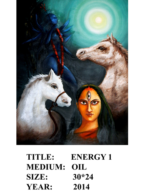 Rakesh Deb  'Energy 1', created in 2015, Original Painting Oil.