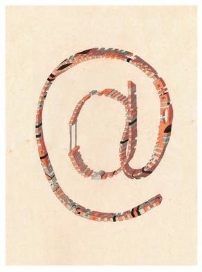 Dmitry Rakov: 'Mail To', 2001 Other Printmaking, Communication. The style - IMP ART ( Impossible ART) Graphic: Indian ink + pencil + crayonPaper: stamping i? 1/2Elephant skini? 1/2...