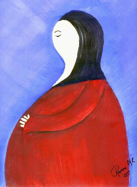Ramona Marquez Ramraj  'Expecting', created in 2004, Original Painting Acrylic.