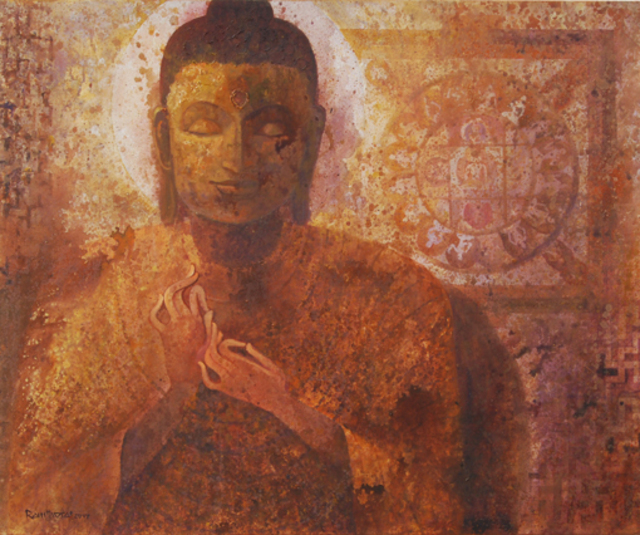 Ram Thorat  'Ajantha Buddha Mandala', created in 2011, Original Painting Acrylic.