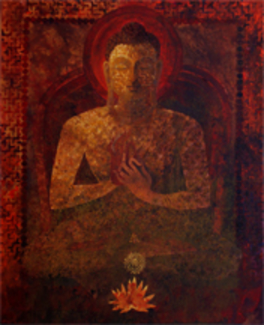Ram Thorat  'Preaching Buddha', created in 2011, Original Painting Acrylic.