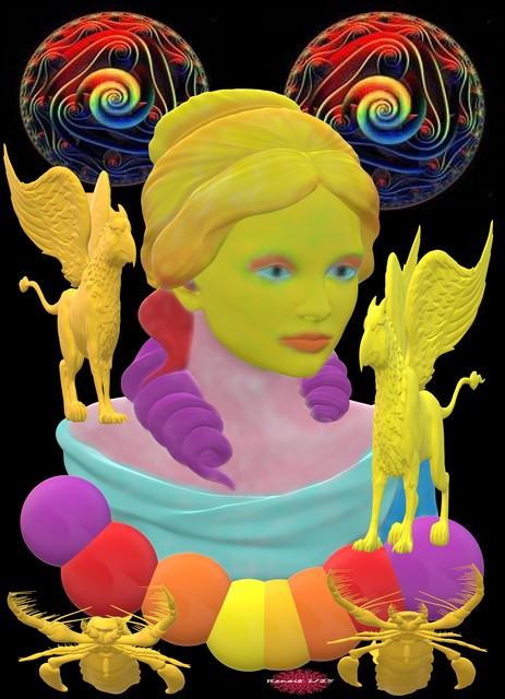 Artist Norocel Traian Nicolaina. 'Reina Griffon' Artwork Image, Created in 2020, Original Digital Art. #art #artist