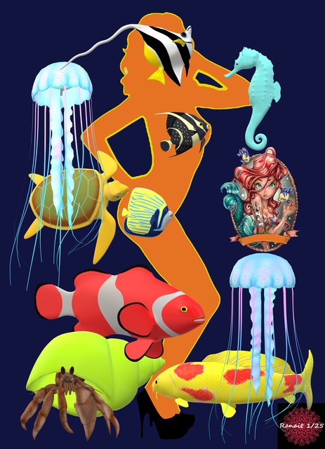 Artist Norocel Traian Nicolaina. 'Sirena' Artwork Image, Created in 2020, Original Digital Art. #art #artist