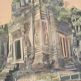 Randy Cousins: 'Temple', 2002 Acrylic Painting, Architecture. Artist Description: Cambodian temple complex. ...