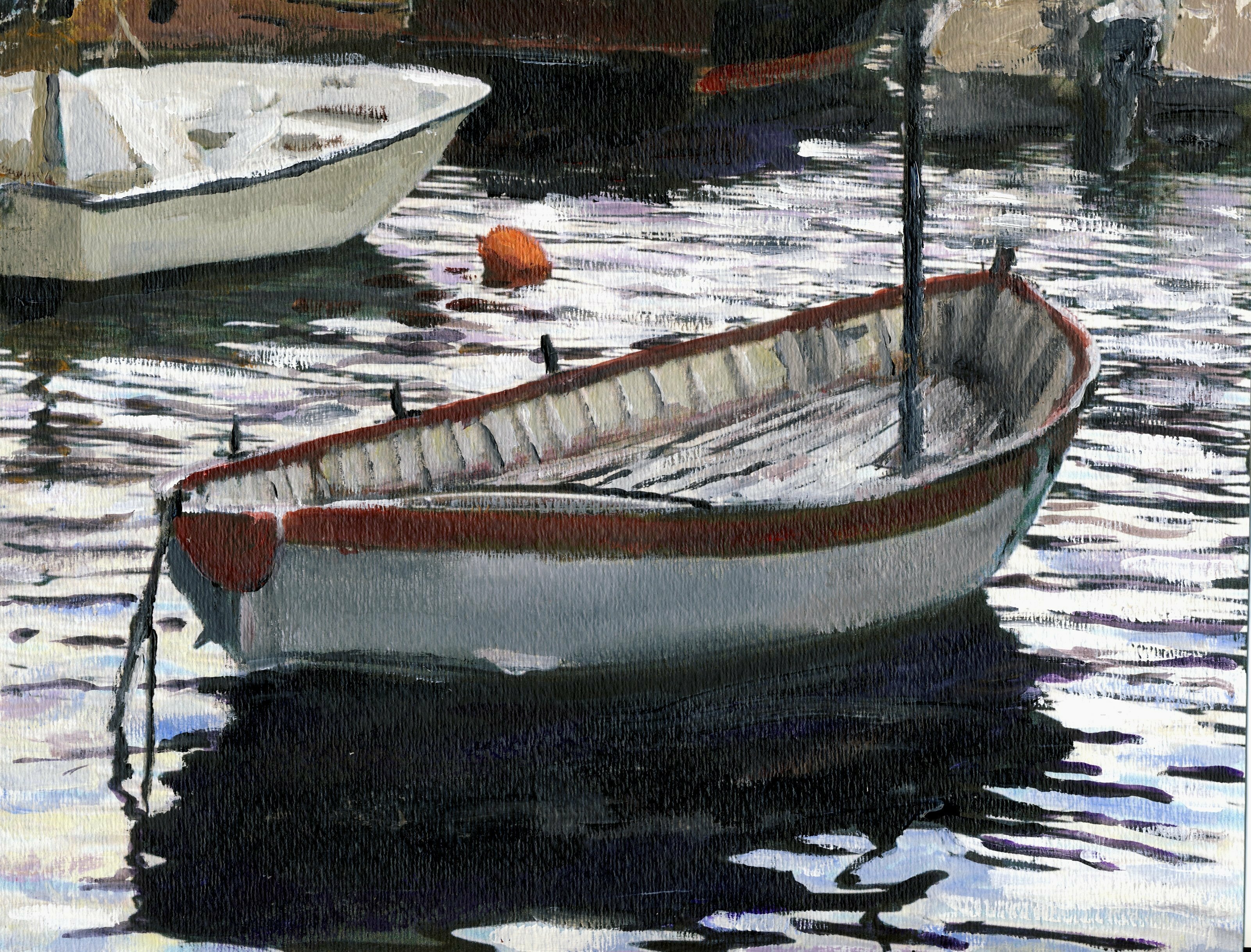 Randy Sprout: 'Potofino Anchorage', 2012 Acrylic Painting, Boating. 9X12  Inch Acrylic on 140 Strathmore Water Color Paper This is a new one from my last trip to Italy, painted after the sun had set.  Iti? 1/2s off to Randy Higbeei? 1/2s show.  ...