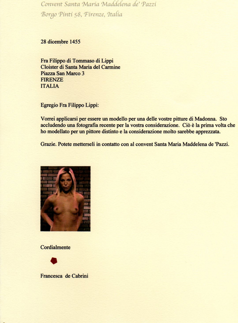 Robert Arnold  'Letter To Filippo Lippi 1', created in 2006, Original Printmaking Monoprint.