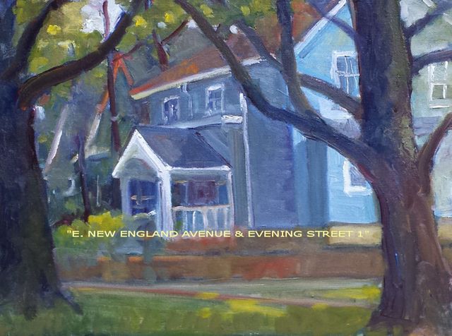 Artist Ron Anderson. 'E New England Avenue And Evening Street 1' Artwork Image, Created in 2013, Original Painting Oil. #art #artist