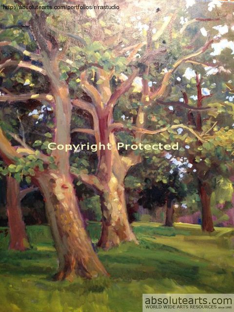 Ron Anderson  'Franklin Park Through The Trees', created in 2009, Original Painting Oil.