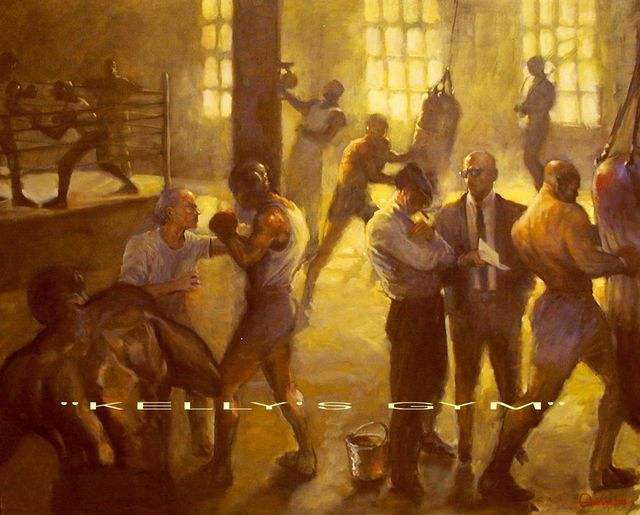 Ron Anderson  'Kellys Gym', created in 2002, Original Painting Oil.