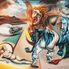 Raul Canestro Caballero: 'EL GRAN MAGNATE', 2016 Oil Painting, Surrealism. Artist Description: A