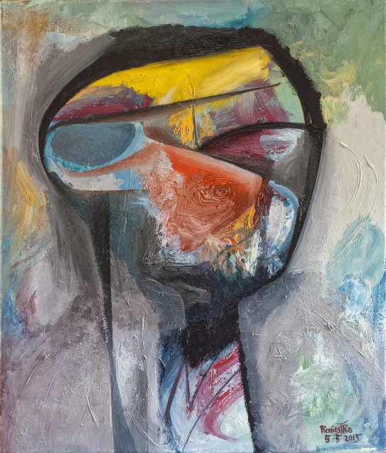 Raul Canestro Caballero  'Head Of A Man ', created in 2015, Original Painting Oil.