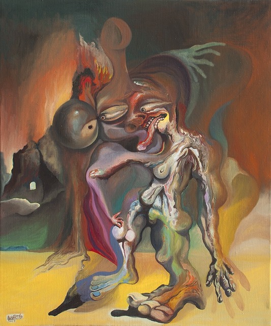 Raul Canestro Caballero  'LA BOLA', created in 2017, Original Painting Oil.