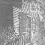 Robin Richard Emrich: '54 Turner Street', 1999 Etching, History. The building that was the centerpiece of Nathaniel Hawthorne' s Novel House of Seven Gables.  Second burn....