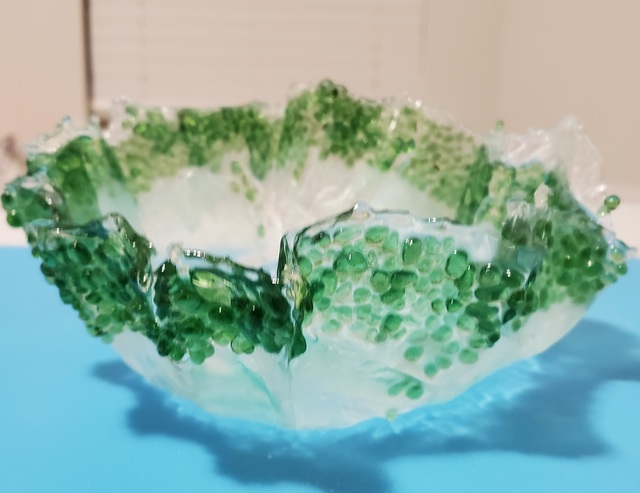 Artist Rayana Dissel. 'Green And White Bowl' Artwork Image, Created in 2021, Original Other. #art #artist