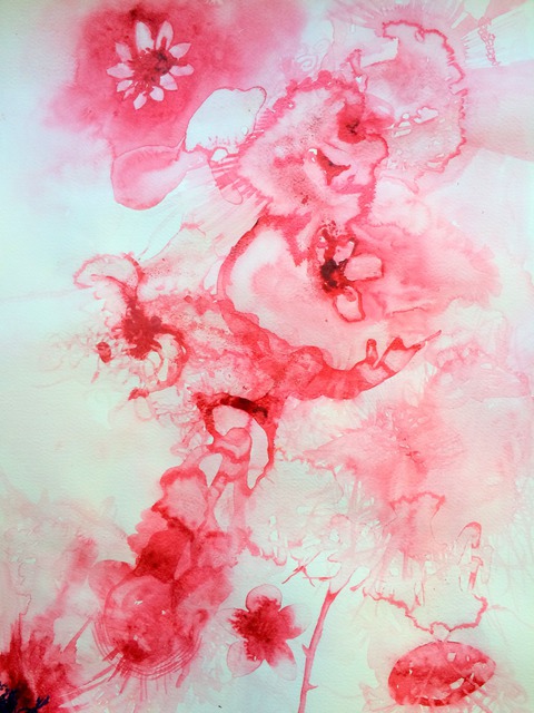 Artist Rebecca De Figueiredo. 'Pink Flowerbomb 2' Artwork Image, Created in 2016, Original Painting Oil. #art #artist