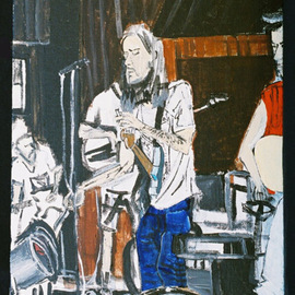 Dana Smith: 'Skeletons at Radio Cherokee', 2006 Acrylic Painting, Figurative. Artist Description:        Acrylic painting on canvas board, framed.      ...
