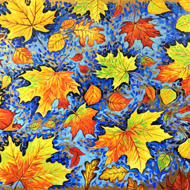 Irina Redine: 'autumn waltz', 2022 Oil Painting, Nature. Artist Description: Autumn Waltz aEUR