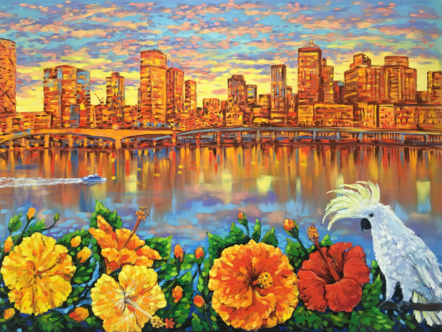 Irina Redine  'Brisbane Summer Morning', created in 2019, Original Painting Oil.