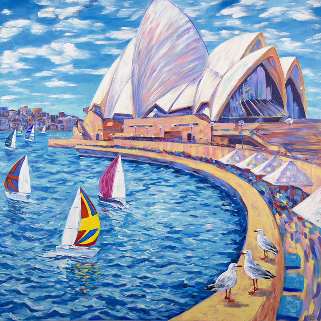 Irina Redine  'Sydney Opera House', created in 2022, Original Painting Acrylic.