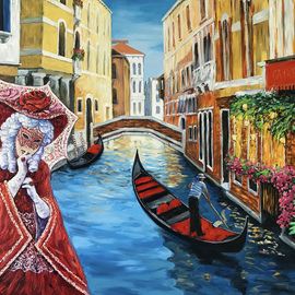 Irina Redine: 'venice secrets', 2022 Oil Painting, Conceptual. Artist Description: Venice Secrets aEUR