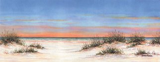 Robert Reiber: 'Dunes', 2013 Lithograph, Beach.  Beach Scene at Sunset ...