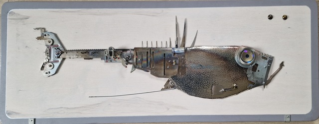 Vladimiras Nikonovas  'Fish Ciborg', created in 2022, Original Assemblage.