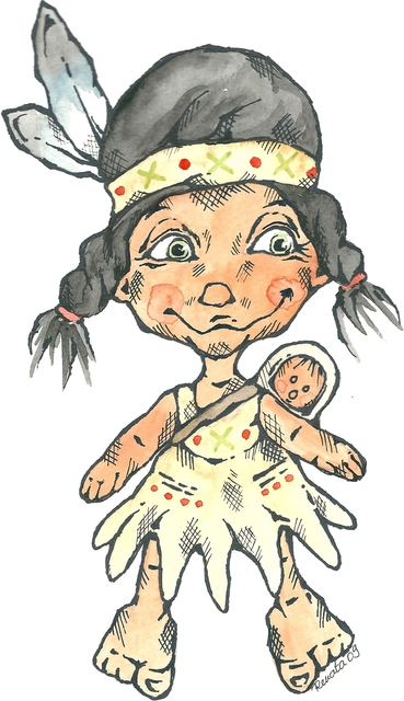 Renata Lombard  'Little Indian', created in 2011, Original Painting Acrylic.