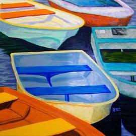 Renee Rutana: 'Boat Panel', 2006 Other Painting, Marine. Artist Description: This is a panel from a project I completed. At the studios ( Indian Orchard Mills) , we got 42 panels, one for each artist to paint. These were to be hung outside the complex on the fence as an 