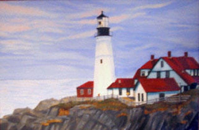 Renee Rutana  'Portland Head Lighthouse', created in 2000, Original Painting Other.