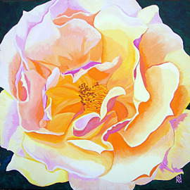 Renee Rutana: 'Reminisce', 2008 Acrylic Painting, Floral. Artist Description:  An up close view of a rose, almost abstract- looking. The colors are even nicer in real life. My camera couldn' t capture the subtle blendings of the colors. This is on a thick ( 1 3/ 8) gallery wrapped canvas with the painting extending out to the edges. ...