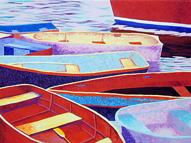 Artist Renee Rutana. 'Rockport Boats II' Artwork Image, Created in 2004, Original Painting Other. #art #artist